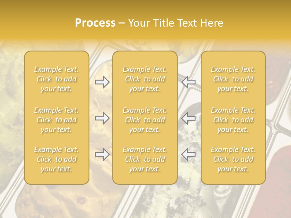 A Variety Of Ice Creams In Trays On A Table PowerPoint Template