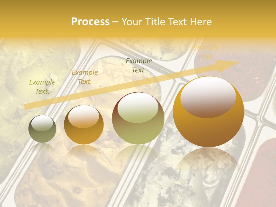 A Variety Of Ice Creams In Trays On A Table PowerPoint Template