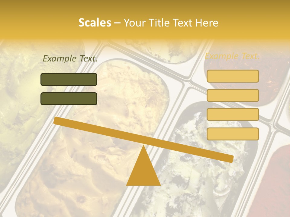 A Variety Of Ice Creams In Trays On A Table PowerPoint Template
