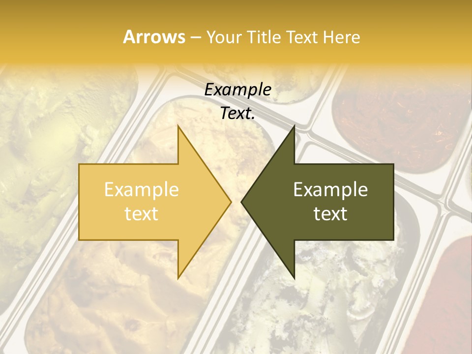 A Variety Of Ice Creams In Trays On A Table PowerPoint Template