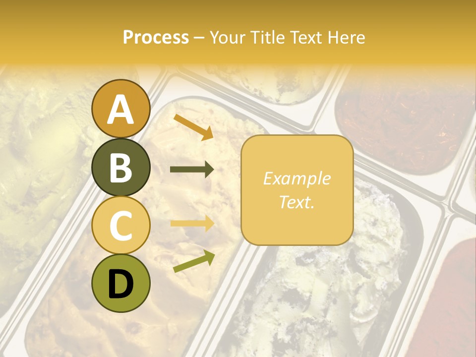 A Variety Of Ice Creams In Trays On A Table PowerPoint Template