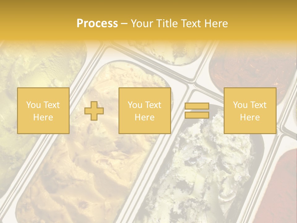A Variety Of Ice Creams In Trays On A Table PowerPoint Template