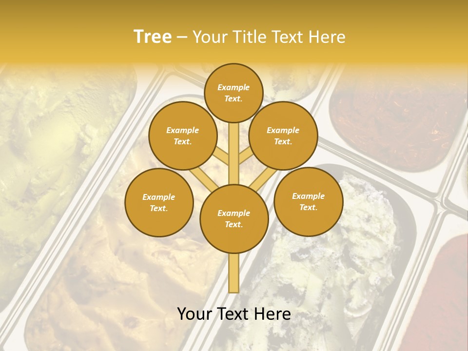 A Variety Of Ice Creams In Trays On A Table PowerPoint Template