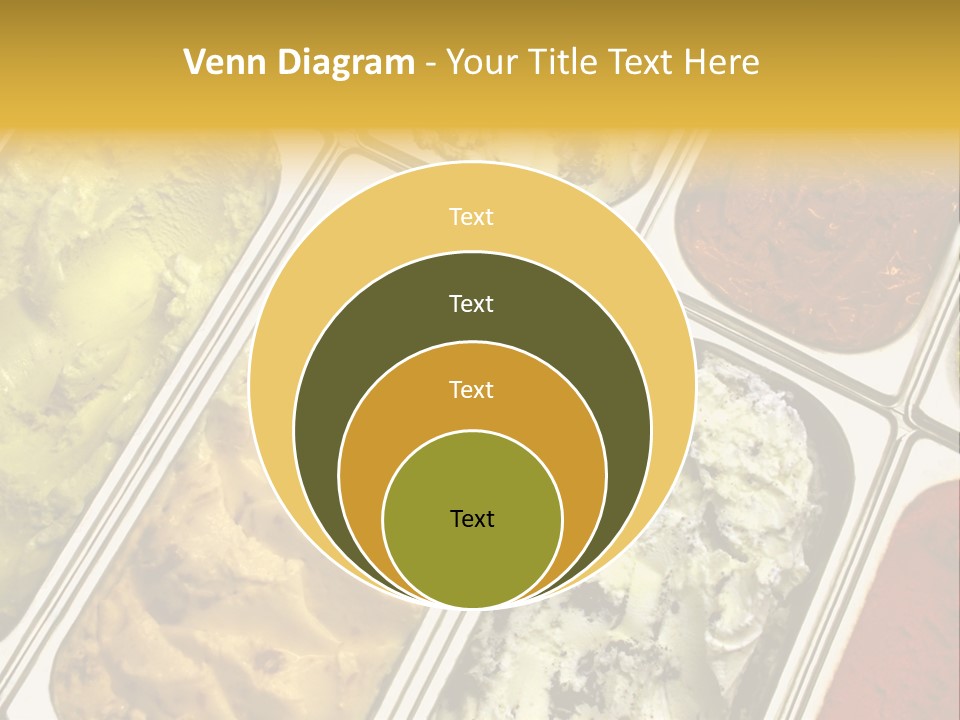 A Variety Of Ice Creams In Trays On A Table PowerPoint Template