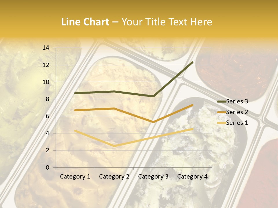 A Variety Of Ice Creams In Trays On A Table PowerPoint Template