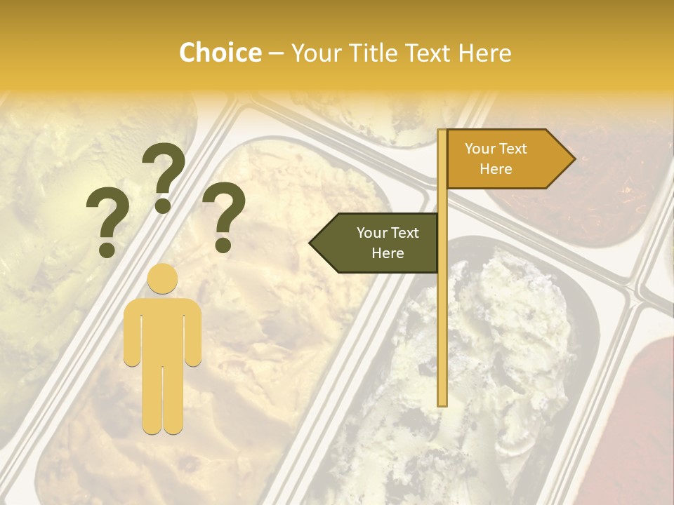A Variety Of Ice Creams In Trays On A Table PowerPoint Template