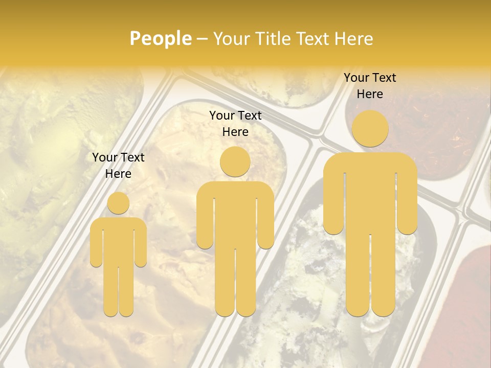 A Variety Of Ice Creams In Trays On A Table PowerPoint Template