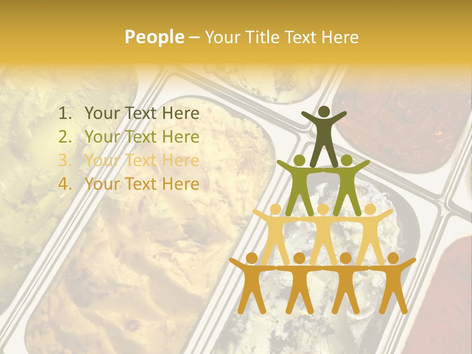 A Variety Of Ice Creams In Trays On A Table PowerPoint Template