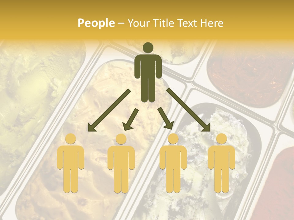 A Variety Of Ice Creams In Trays On A Table PowerPoint Template