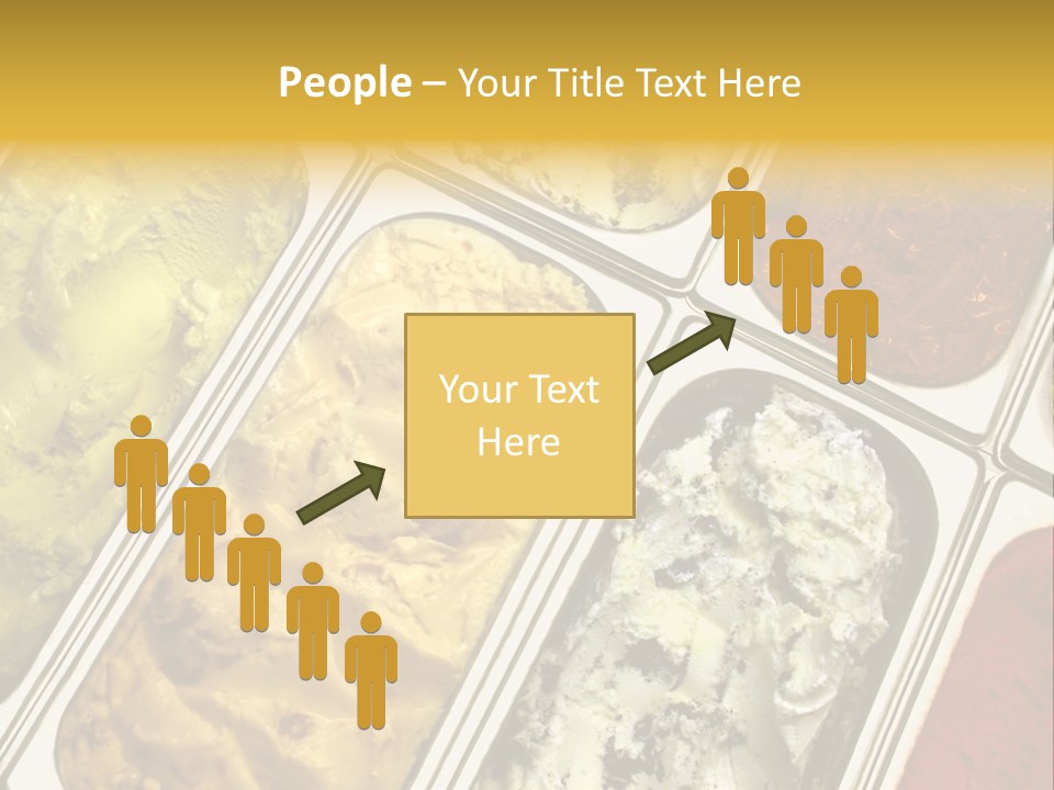 A Variety Of Ice Creams In Trays On A Table PowerPoint Template