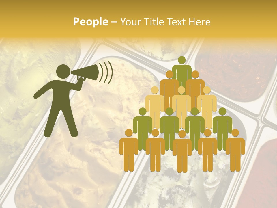 A Variety Of Ice Creams In Trays On A Table PowerPoint Template