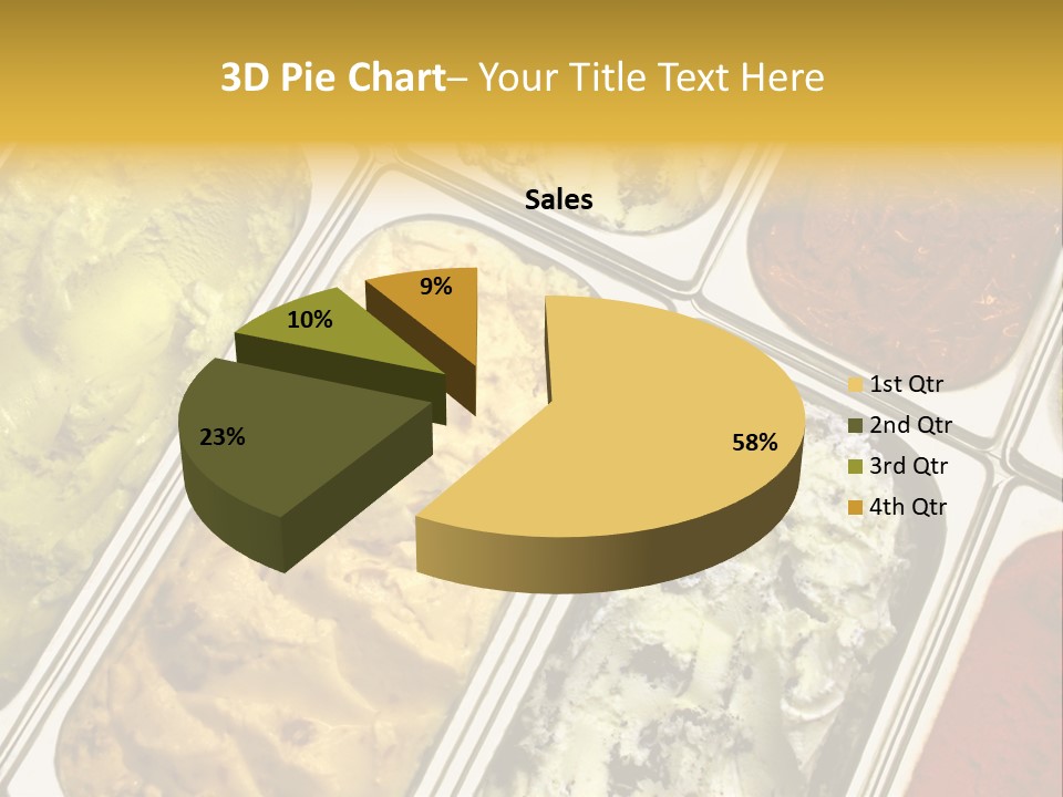 A Variety Of Ice Creams In Trays On A Table PowerPoint Template