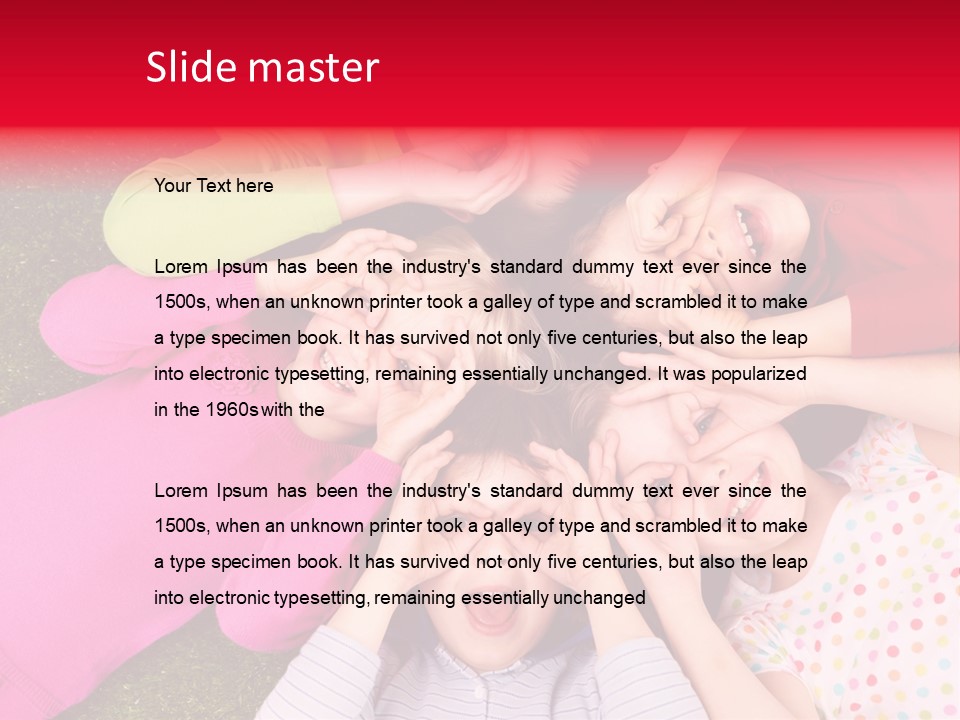 A Group Of Children Laying In A Circle On The Grass PowerPoint Template