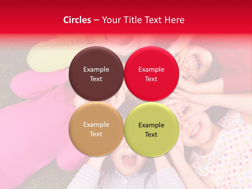 A Group Of Children Laying In A Circle On The Grass PowerPoint Template