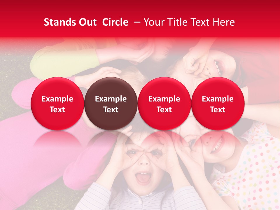 A Group Of Children Laying In A Circle On The Grass PowerPoint Template