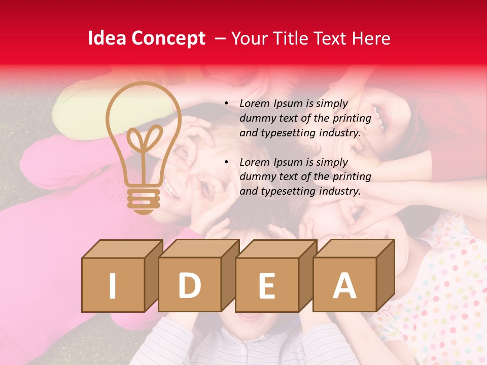 A Group Of Children Laying In A Circle On The Grass PowerPoint Template