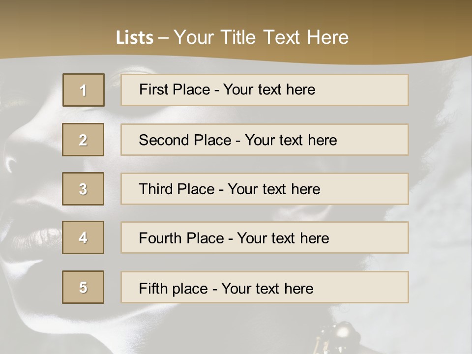 A Woman With A Gold Necklace On Her Neck PowerPoint Template
