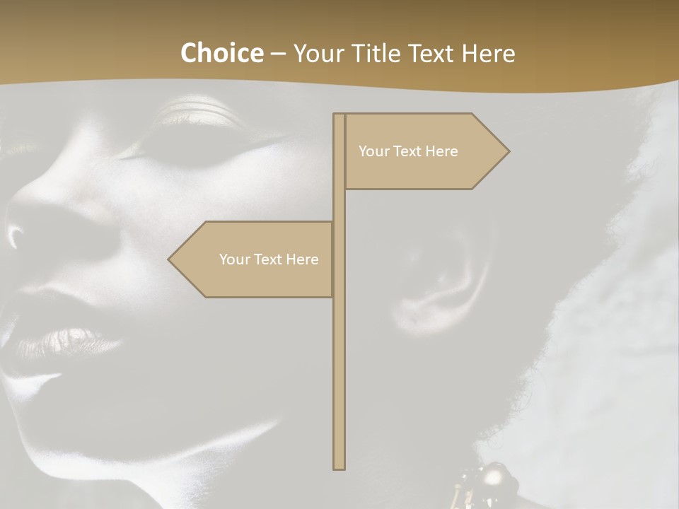 A Woman With A Gold Necklace On Her Neck PowerPoint Template