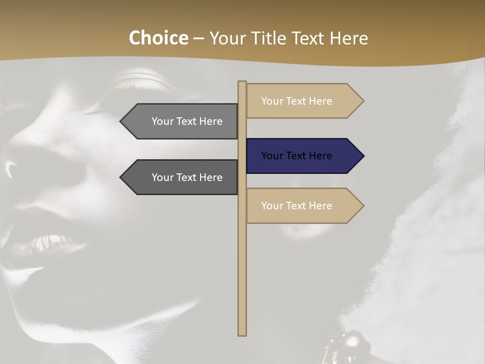 A Woman With A Gold Necklace On Her Neck PowerPoint Template