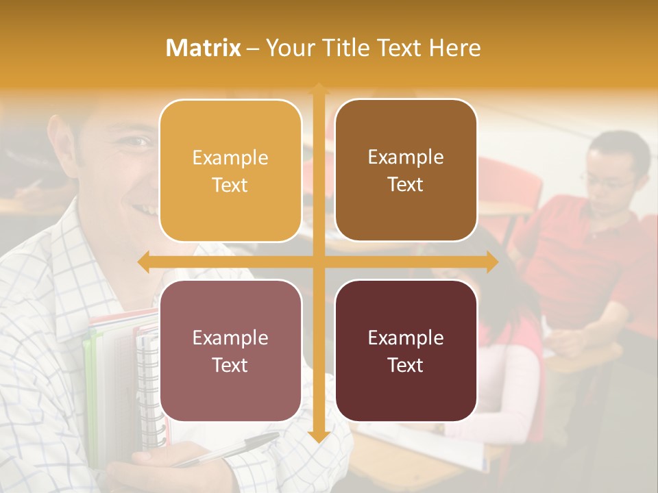 A Man Holding A Book In Front Of A Group Of People PowerPoint Template