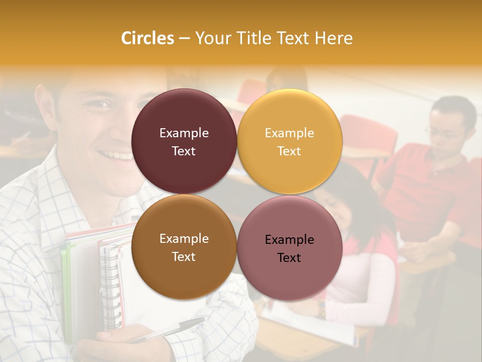 A Man Holding A Book In Front Of A Group Of People PowerPoint Template