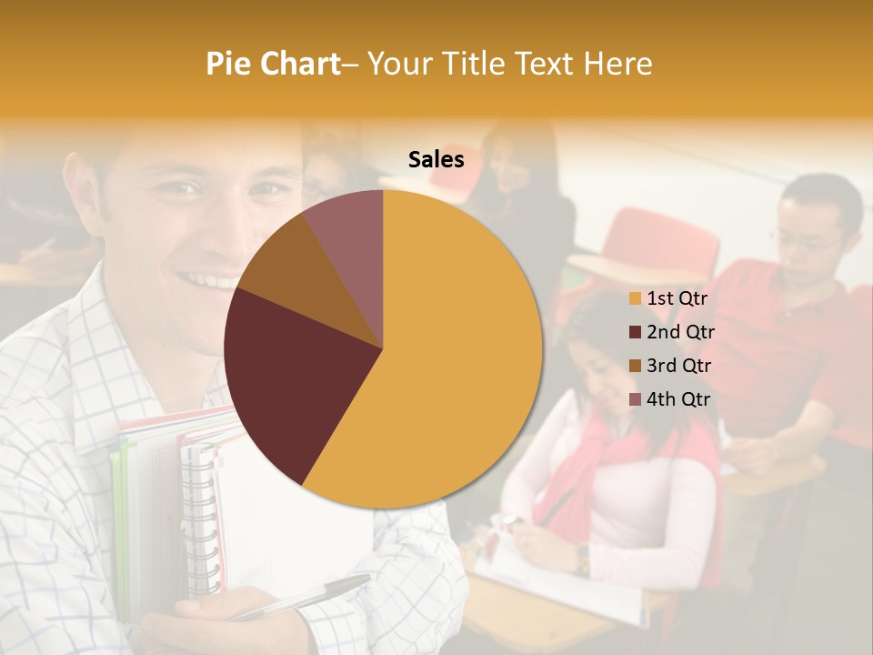 A Man Holding A Book In Front Of A Group Of People PowerPoint Template