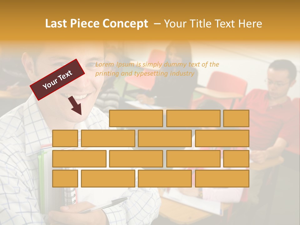 A Man Holding A Book In Front Of A Group Of People PowerPoint Template