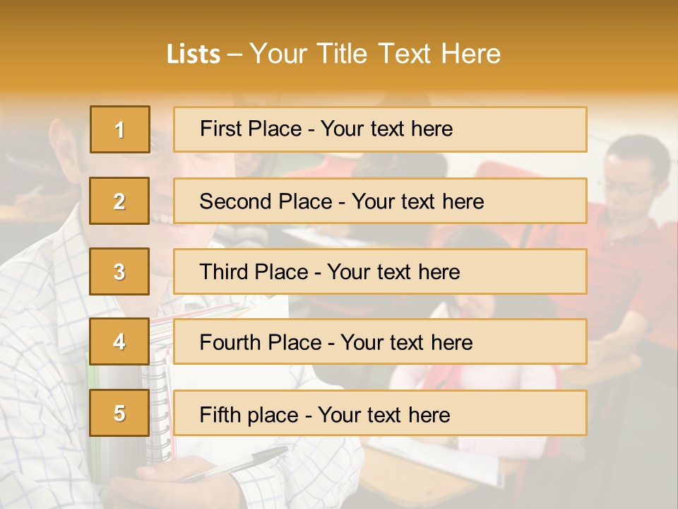 A Man Holding A Book In Front Of A Group Of People PowerPoint Template