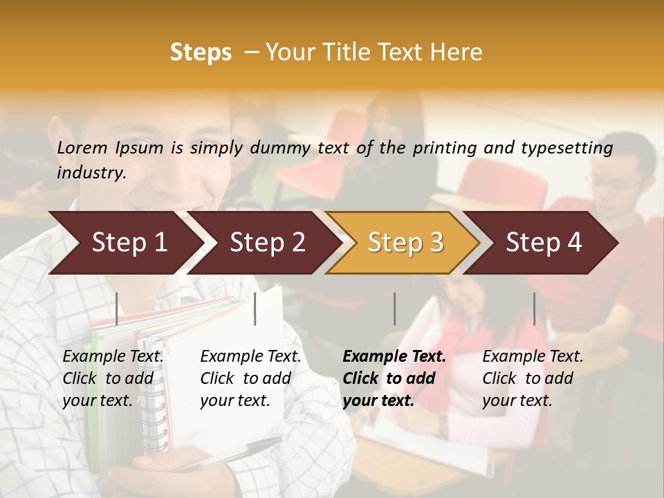A Man Holding A Book In Front Of A Group Of People PowerPoint Template