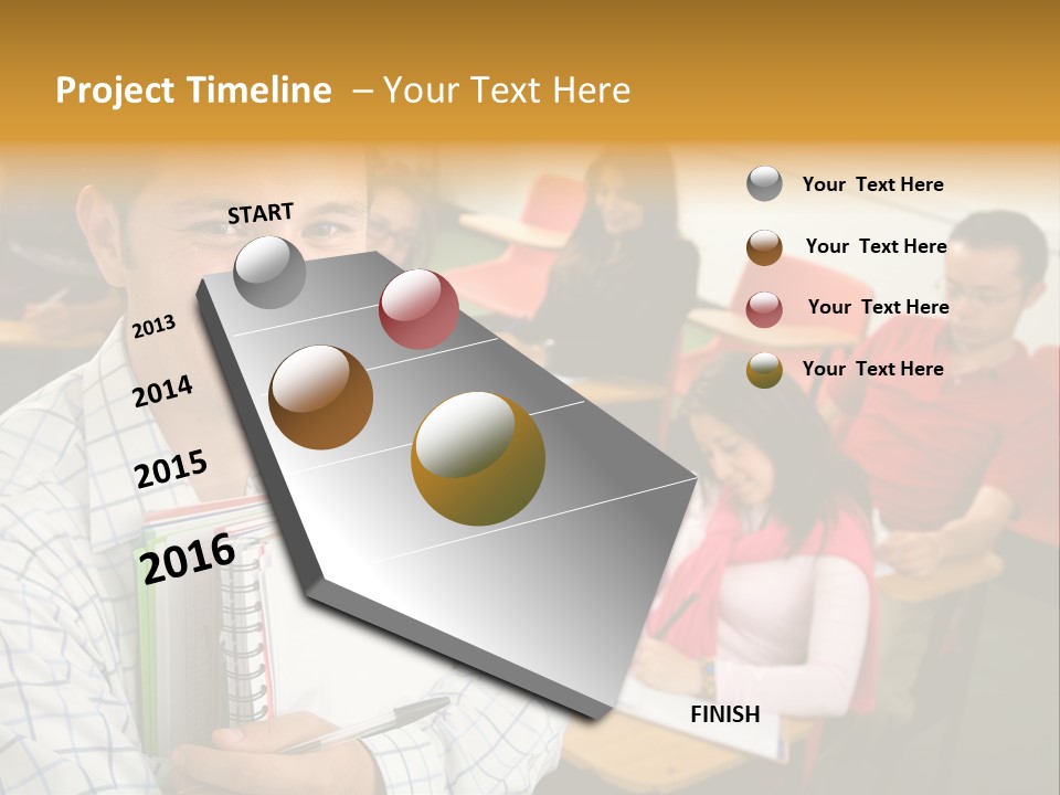 A Man Holding A Book In Front Of A Group Of People PowerPoint Template