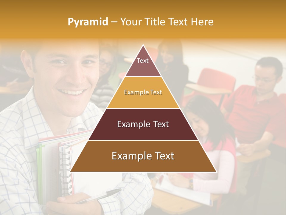 A Man Holding A Book In Front Of A Group Of People PowerPoint Template