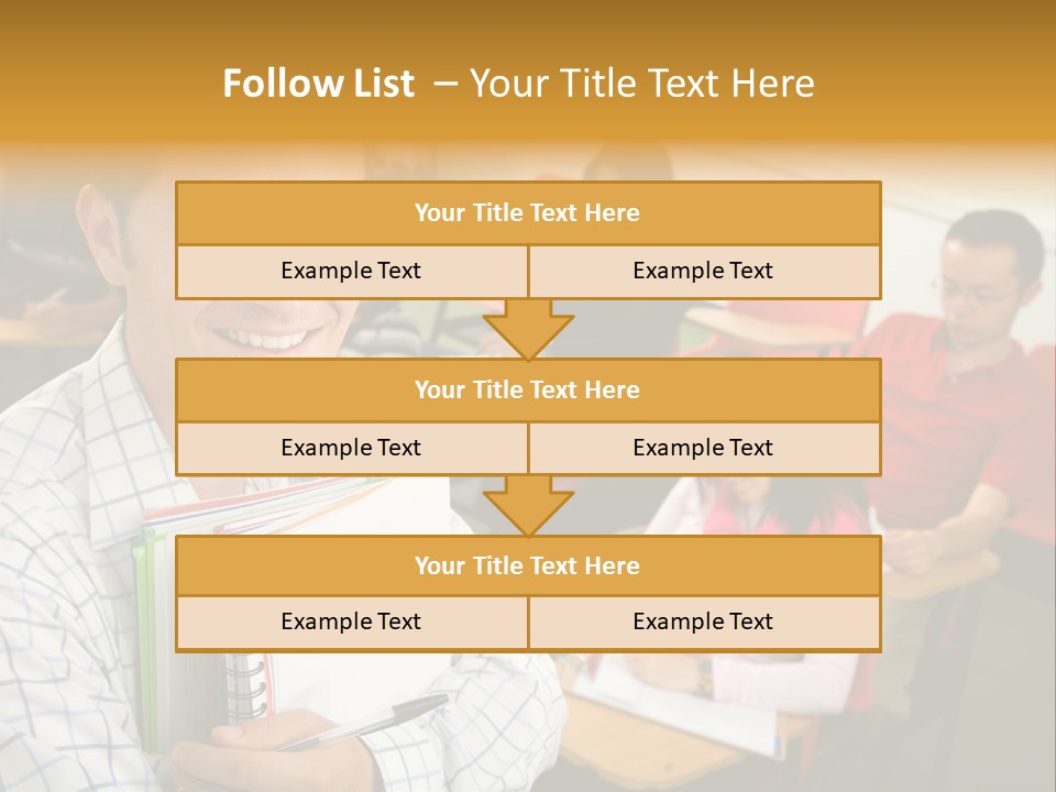 A Man Holding A Book In Front Of A Group Of People PowerPoint Template