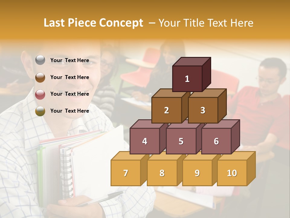 A Man Holding A Book In Front Of A Group Of People PowerPoint Template