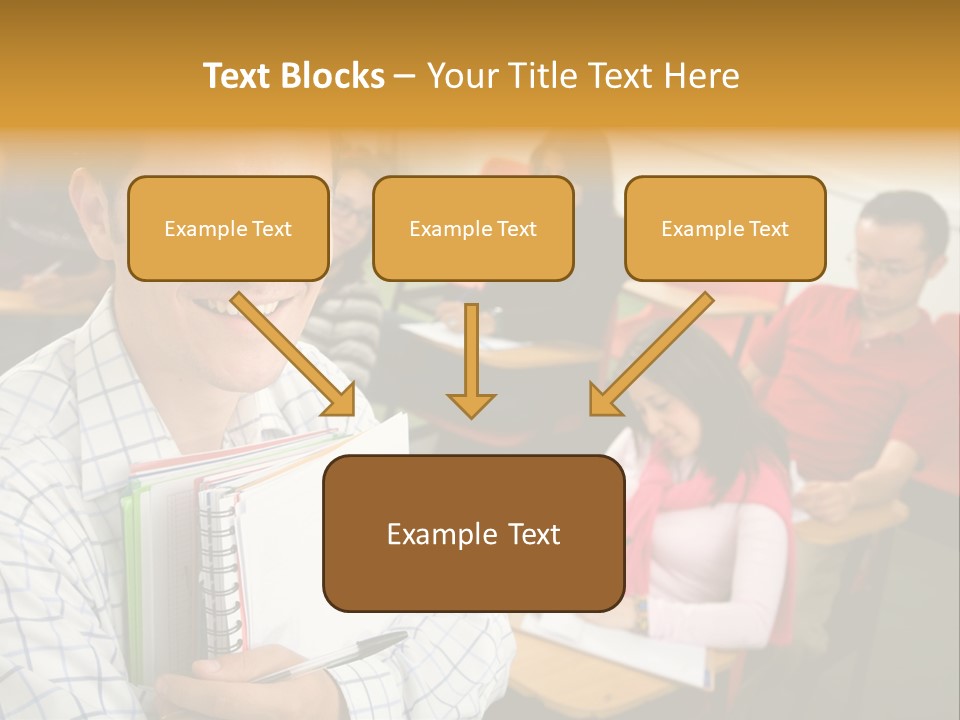 A Man Holding A Book In Front Of A Group Of People PowerPoint Template