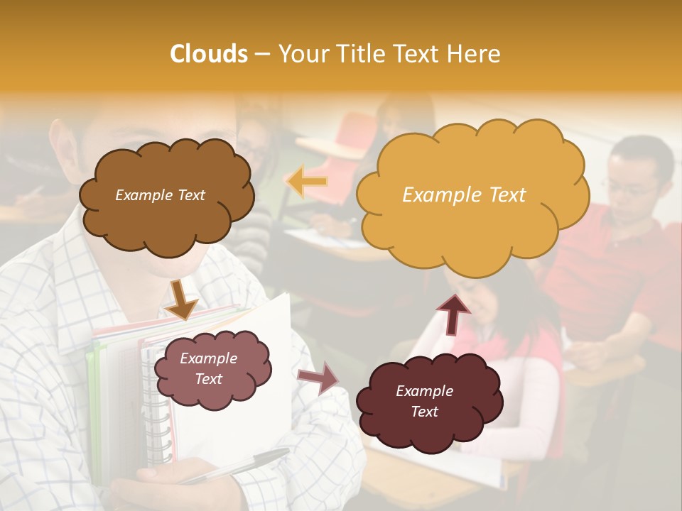 A Man Holding A Book In Front Of A Group Of People PowerPoint Template