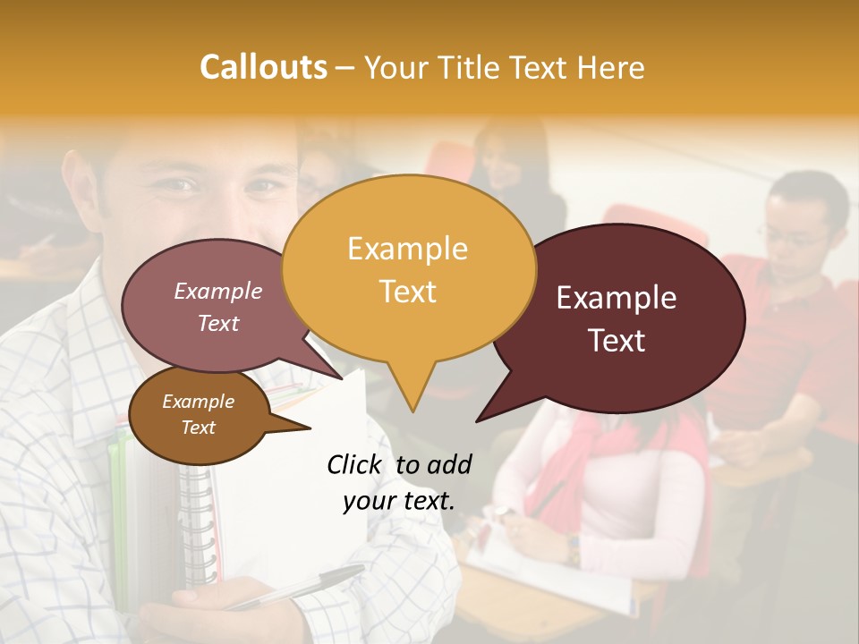 A Man Holding A Book In Front Of A Group Of People PowerPoint Template