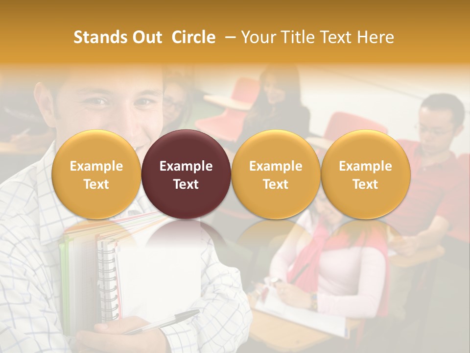 A Man Holding A Book In Front Of A Group Of People PowerPoint Template