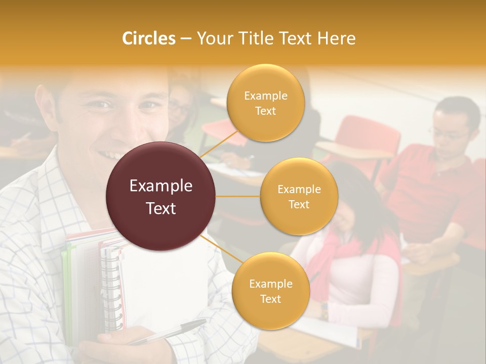 A Man Holding A Book In Front Of A Group Of People PowerPoint Template