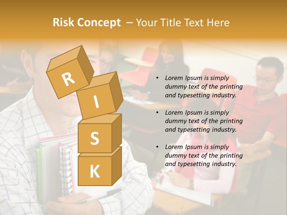 A Man Holding A Book In Front Of A Group Of People PowerPoint Template