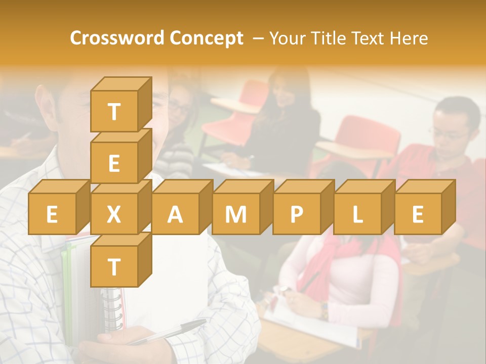 A Man Holding A Book In Front Of A Group Of People PowerPoint Template