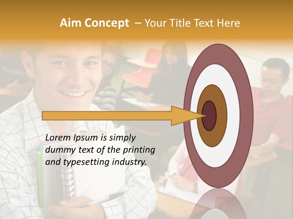 A Man Holding A Book In Front Of A Group Of People PowerPoint Template