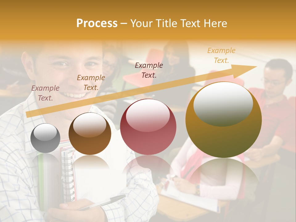 A Man Holding A Book In Front Of A Group Of People PowerPoint Template