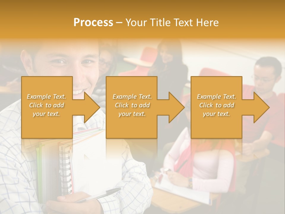 A Man Holding A Book In Front Of A Group Of People PowerPoint Template