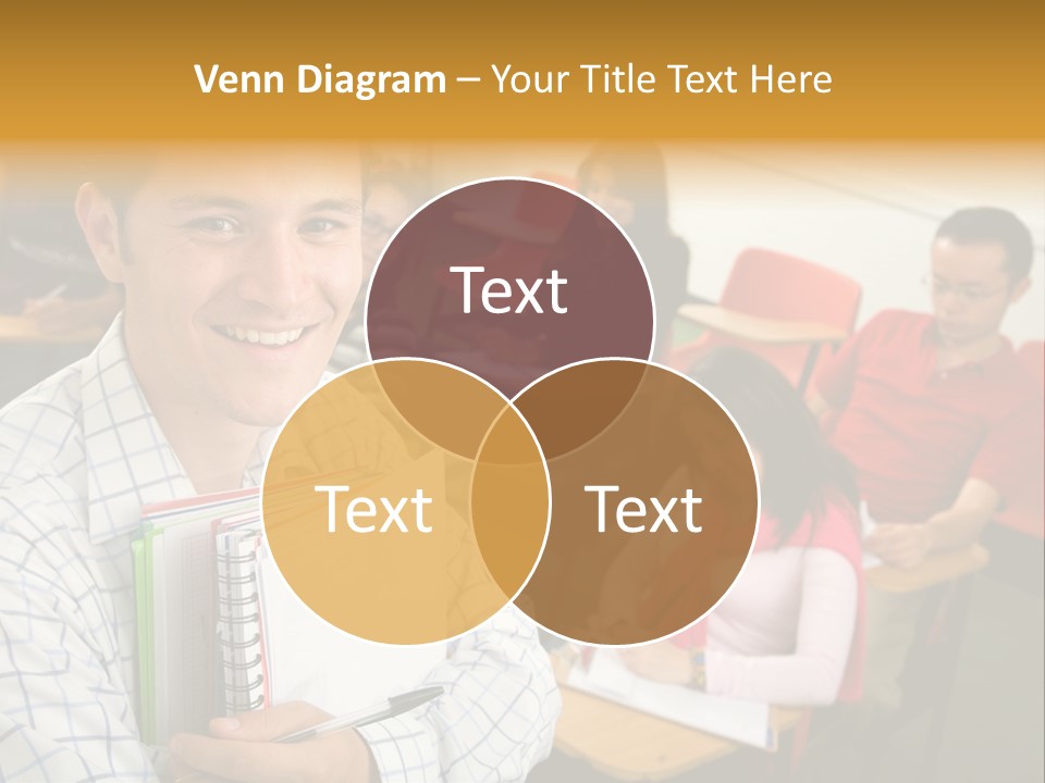 A Man Holding A Book In Front Of A Group Of People PowerPoint Template