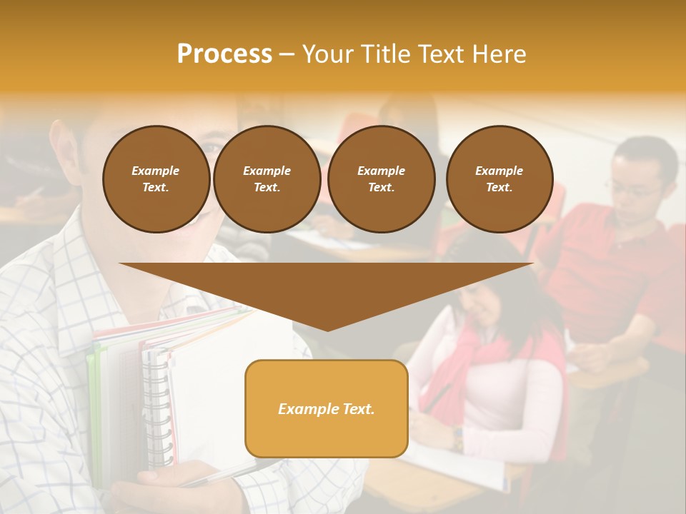 A Man Holding A Book In Front Of A Group Of People PowerPoint Template