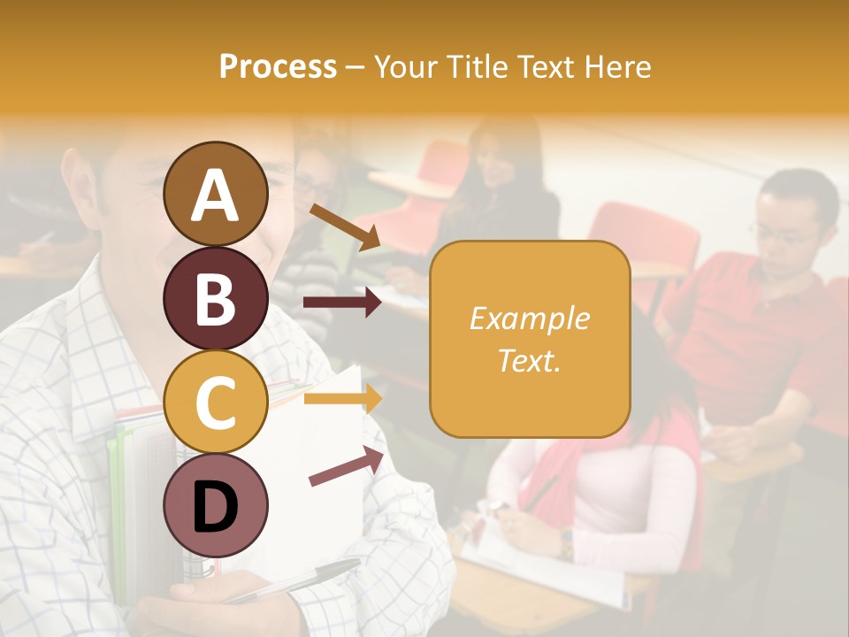 A Man Holding A Book In Front Of A Group Of People PowerPoint Template