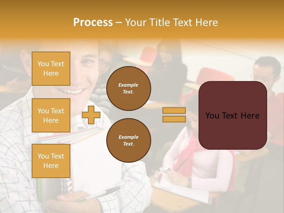 A Man Holding A Book In Front Of A Group Of People PowerPoint Template