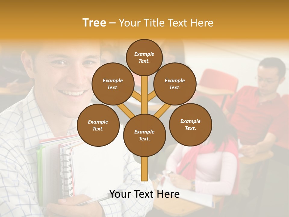 A Man Holding A Book In Front Of A Group Of People PowerPoint Template