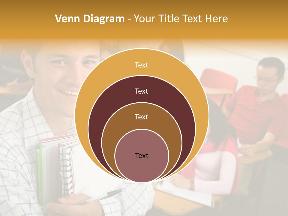 A Man Holding A Book In Front Of A Group Of People PowerPoint Template