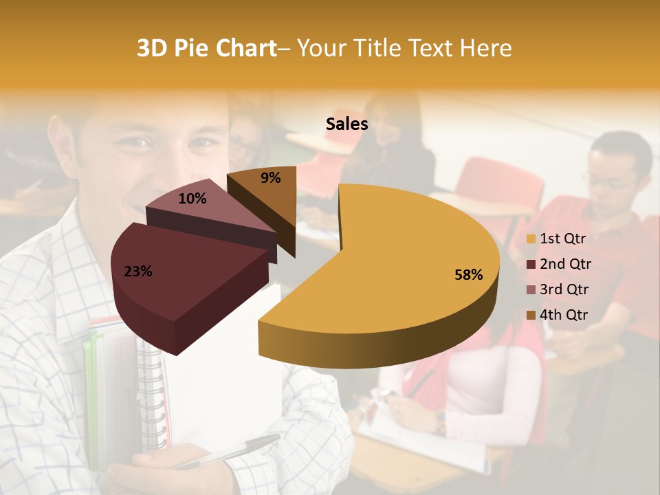 A Man Holding A Book In Front Of A Group Of People PowerPoint Template